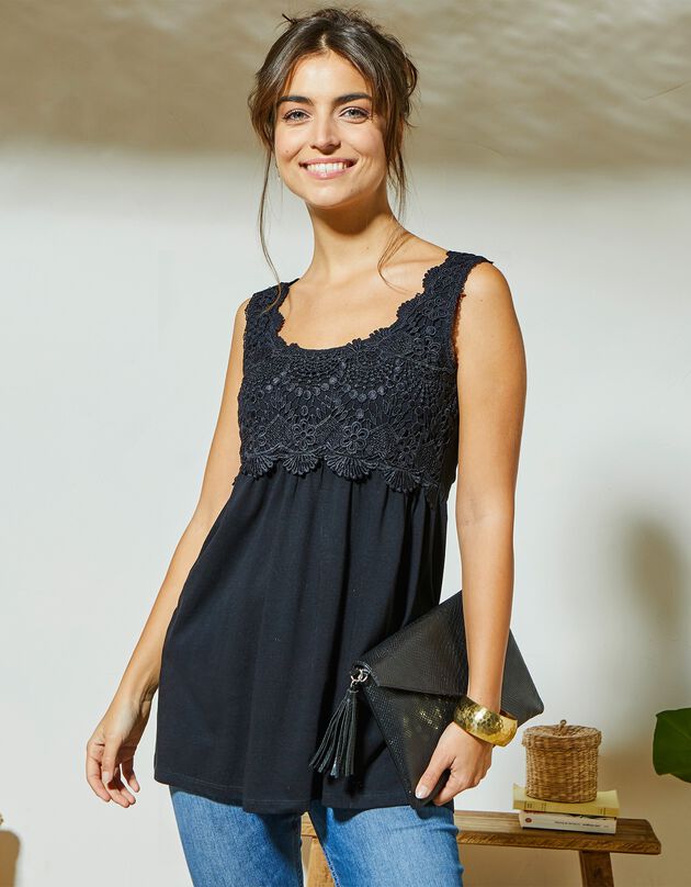 Débardeur macramé (noir)