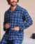 Pyjama carreaux en flanelle (bleu)