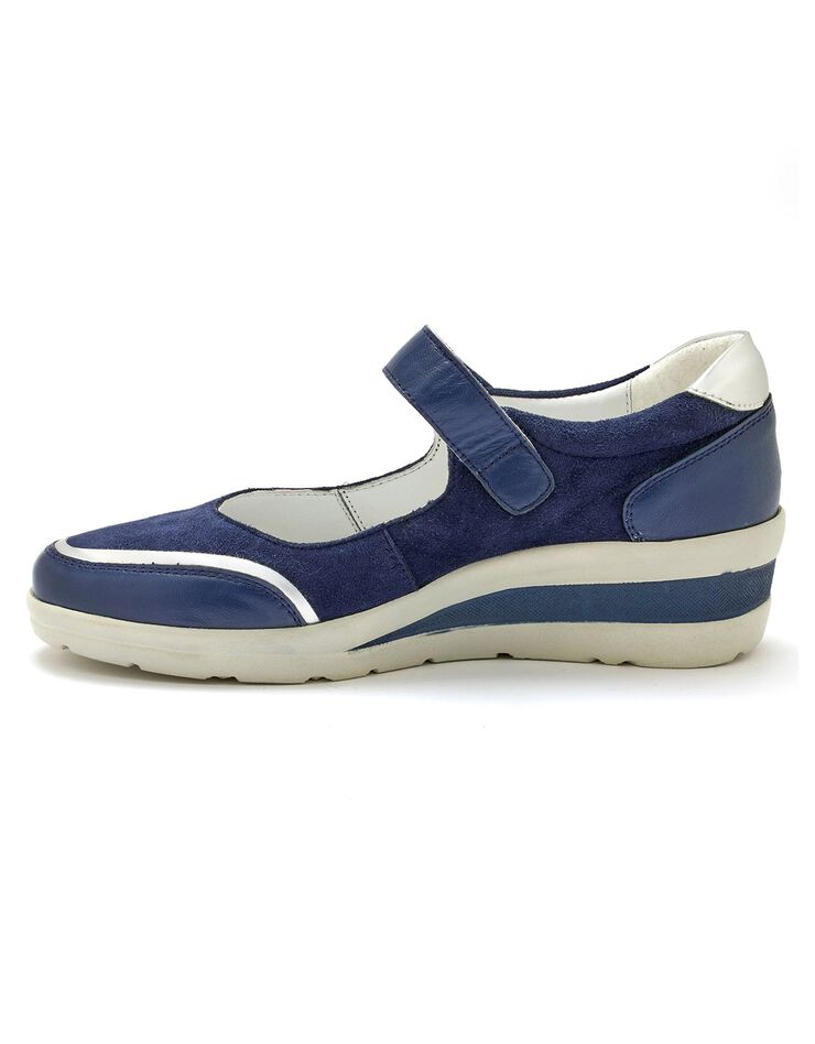 Babies scratchées compensées en cuir (marine) Babies scratchées compensées en cuir (marine)