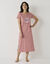 Chemise de nuit longue manches courtes  (rose)