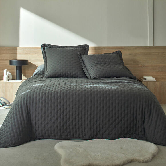 Couvre-lit matelassé - microfibre (anthracite)