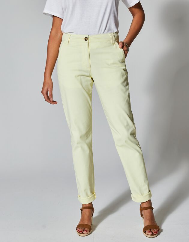 Pantalon chino stretch (jaune)
