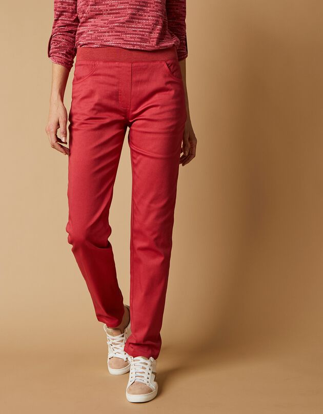 Pantalon droit "ultra confort" taille élastiquée (tomette) Pantalon droit "ultra confort" taille élastiquée (tomette)