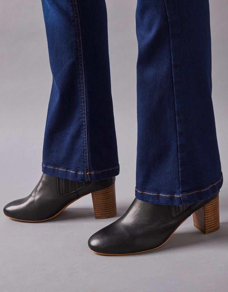 Jean bootcut ultra confort, maille effet denim, petite stature (dark blue)