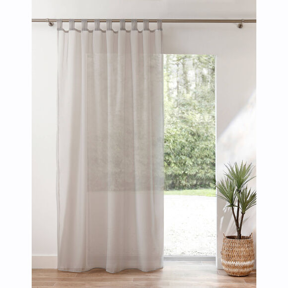 Panneau voile uni finition pattes (gris perle)