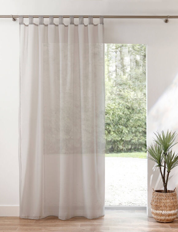 Panneau voile uni finition pattes (gris perle)