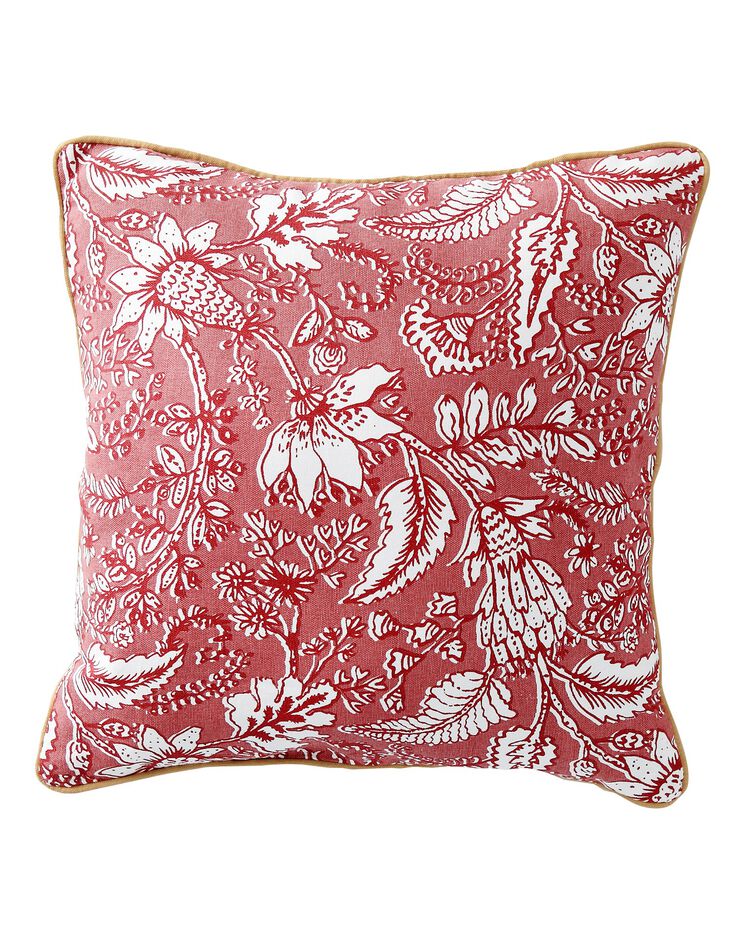 Housse de coussin carrée imprimé fleurs indiennes - lot de 2 (bois de rose) Housse de coussin carrée imprimé fleurs indiennes - lot de 2 (bois de rose)
