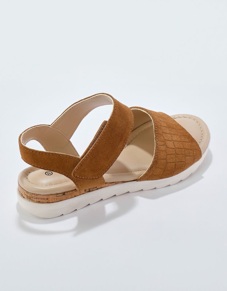 Sandales compensées cuir effet croco (caramel) Sandales compensées cuir effet croco (caramel)