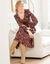 Robe midi imprimée, viscose fluide (marine / paprika)