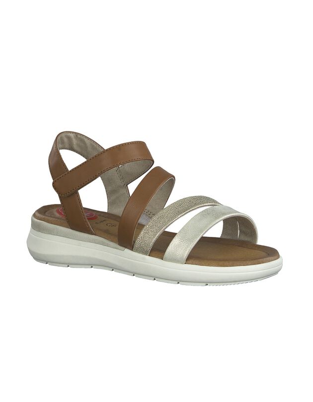 Sandales multibrides scratchées cheville (marron)