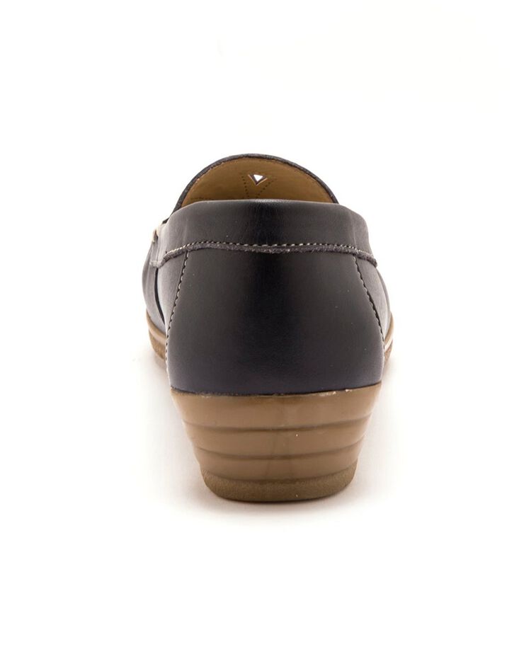 Mocassins "sans gêne" cuir grande largeur - bleu (bleu) Mocassins "sans gêne" cuir grande largeur - bleu (bleu)