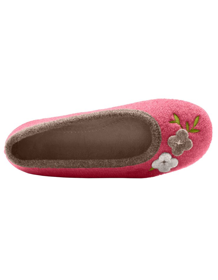 Ballerines feutrine avec fleur appliquée (framboise) Ballerines feutrine avec fleur appliquée (framboise)
