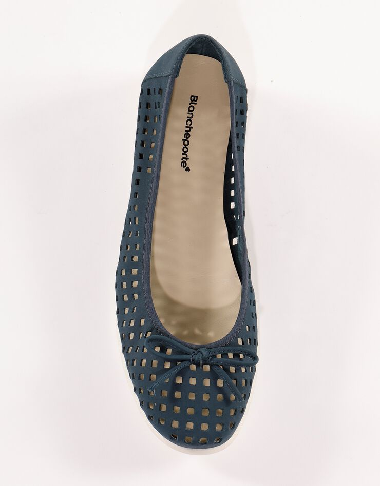 Ballerines compensées cuir ajouré - marine (marine) Ballerines compensées cuir ajouré - marine (marine)