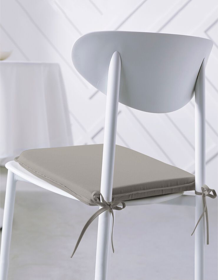 Galette de chaise unie - lot de 2 (beige)