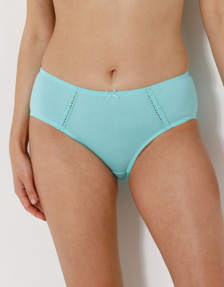Culotte maxi en coton ajouré - Lot de 2 (aqua + gris) Culotte maxi en coton ajouré - Lot de 2 (aqua + gris)