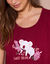 Chemise de nuit longue à manches courtes imprimé koala (cerise)