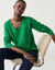 Pull col V, toucher doux (vert)