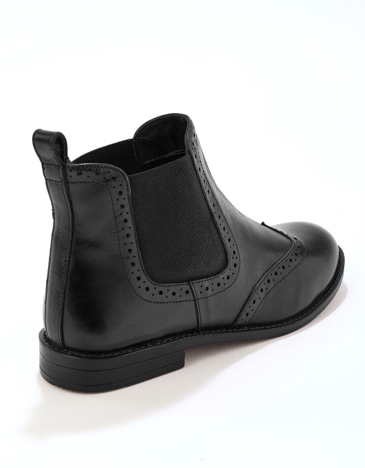 Boots perforées en cuir femme - noir (noir) Boots perforées en cuir femme - noir (noir)