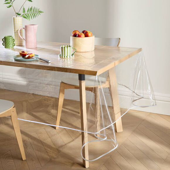Nappe toile cir&eacute;e translucide (transparent / blanc)