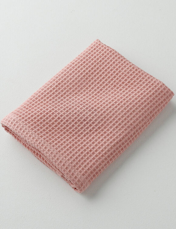 Serviette de bain nid d'abeille 320 g/m2 (rose poudr&eacute;)