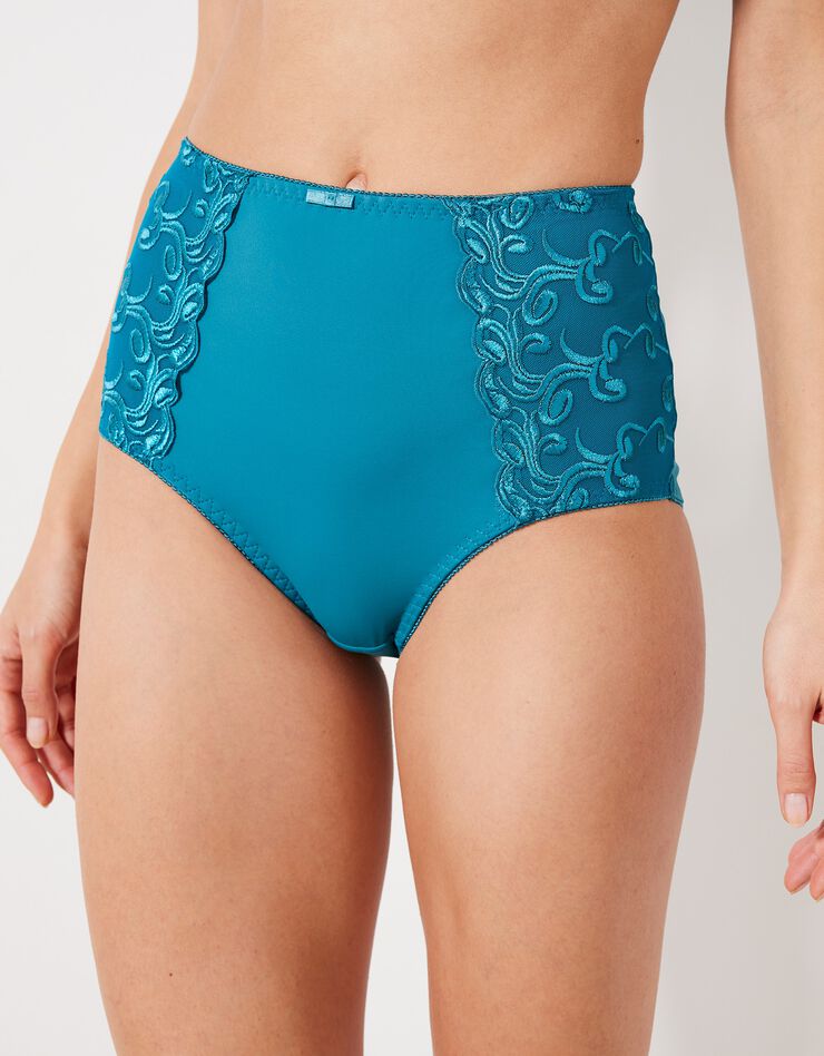 Gainette ventre plat microfibre tulle brodé Sienne - lot de 2 (émeraude + blanc) Gainette ventre plat microfibre tulle brodé Sienne - lot de 2 (émeraude + blanc)