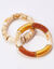 Bracelet tubes élastiqué - lot de 2 (écru / doré)