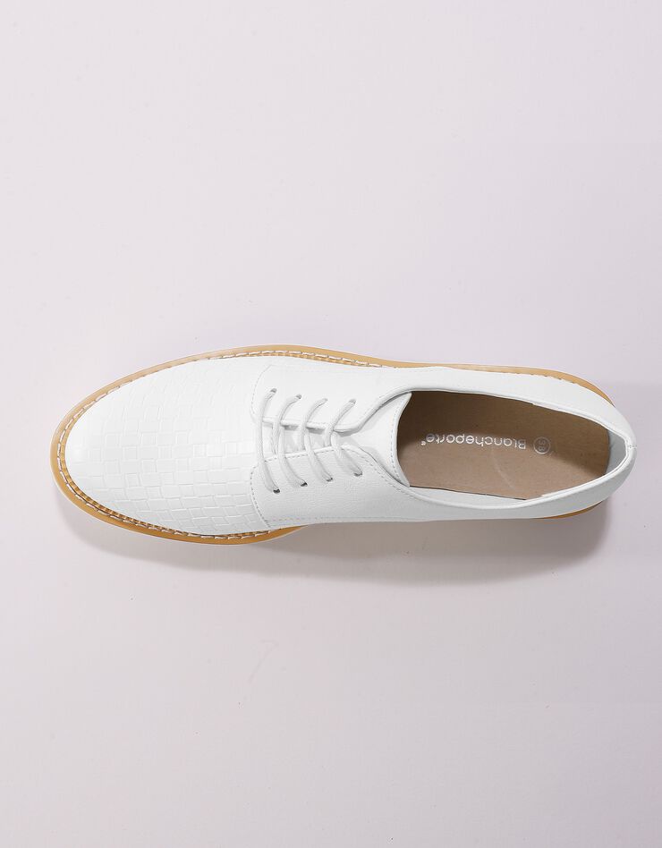 Derbies compensés effet tissé (blanc)
