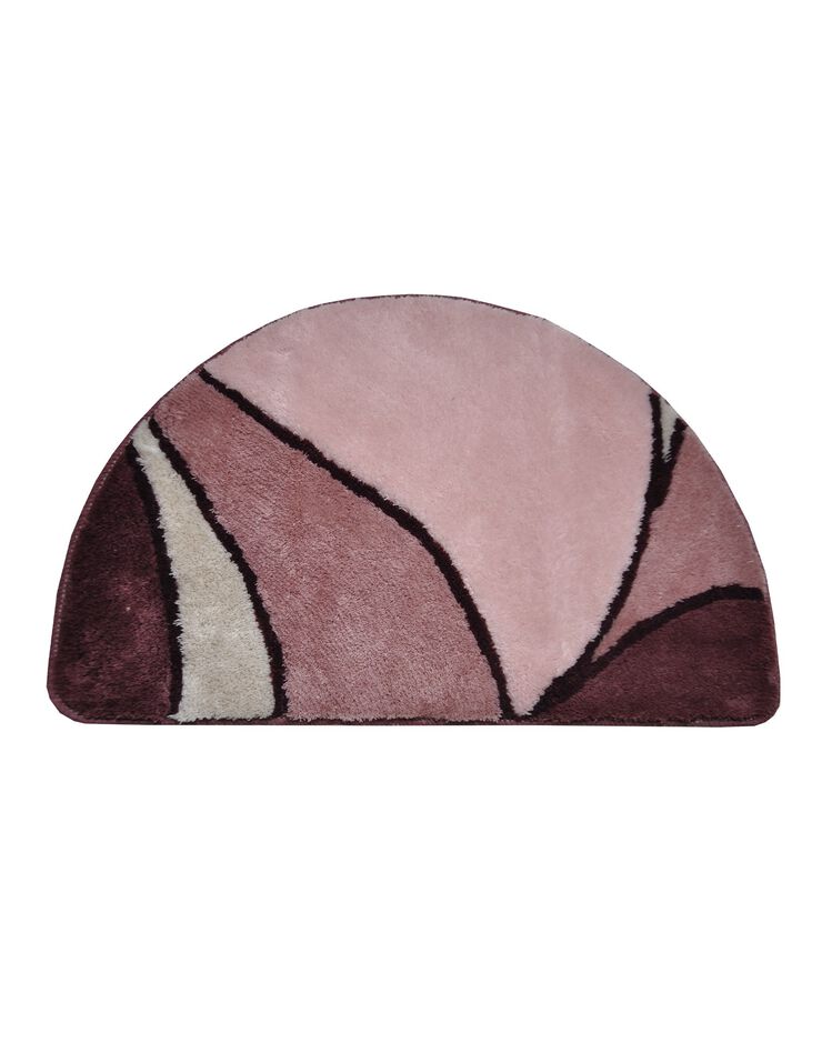 Tapis de bain demi-lune motif minéral (prune)