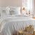 Parure de lit Margot rayures, coton et lin (blanc)
