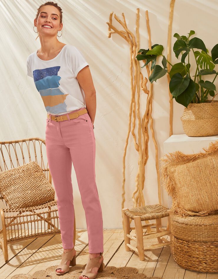 Pantalon coupe fuselée couleur (terracotta) Pantalon coupe fuselée couleur (terracotta)