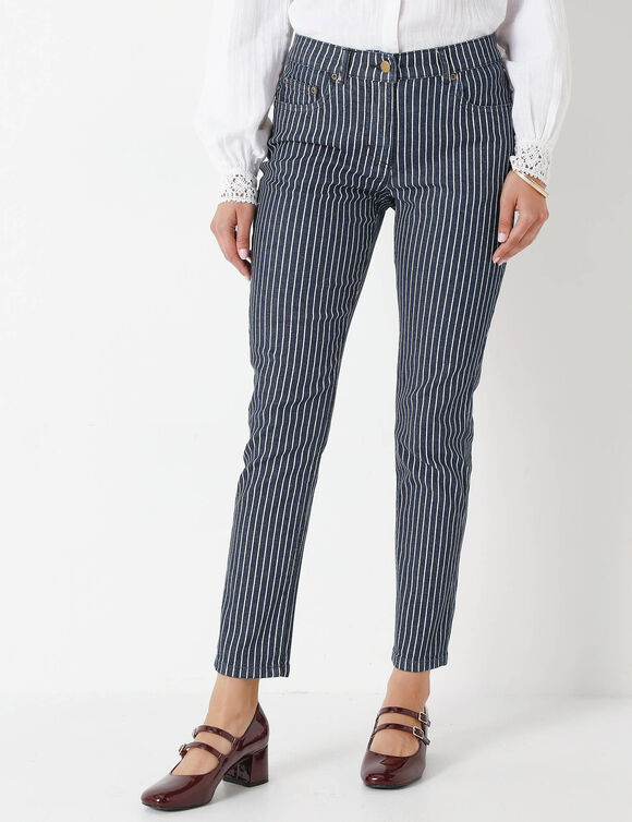 Jean 7/8&egrave;me ray&eacute; (dark blue)