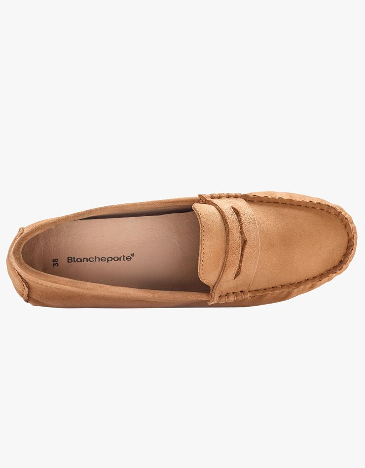 Mocassins en cuir velours (beige)