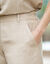 Pantalon coupe mom coton-lin uni (beige)