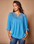 Blouse macramé manches 3/4 (bleu azur)