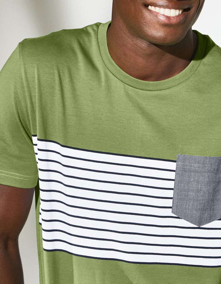 Tee-shirt rayé manches courtes (vert) Tee-shirt rayé manches courtes (vert)