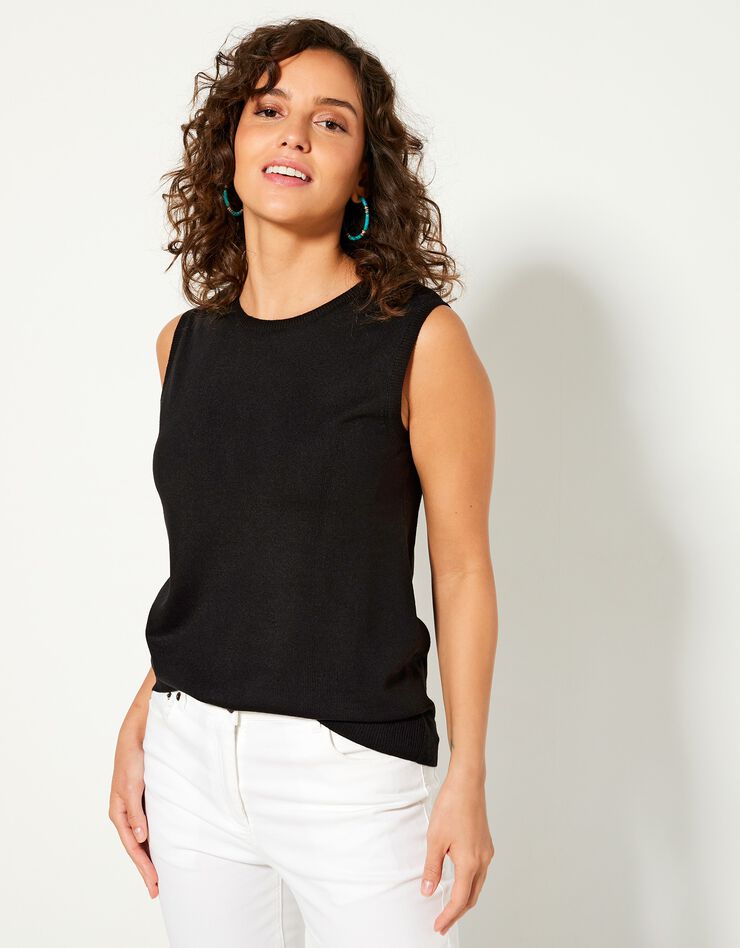 Pull sans manches toucher cachemire (noir) Pull sans manches toucher cachemire (noir)