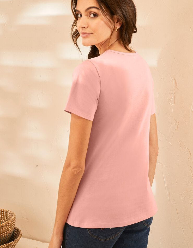 Tee-shirt manches courtes uni (pêche) Tee-shirt manches courtes uni (pêche)