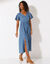 Robe longue manches papillons, jean (bleached)