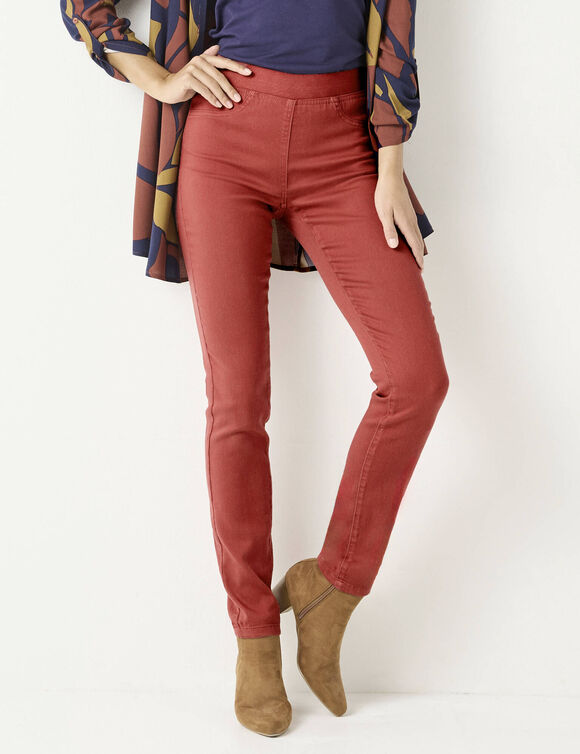 Jegging petite stature - taille élastiquée ultra confort (tomette)
