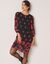 Robe en voile imprimé, manches 3/4 (noir / rouge)