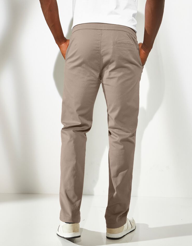 Pantalon en twill stretch taille élastiquée (taupe) Pantalon en twill stretch taille élastiquée (taupe)