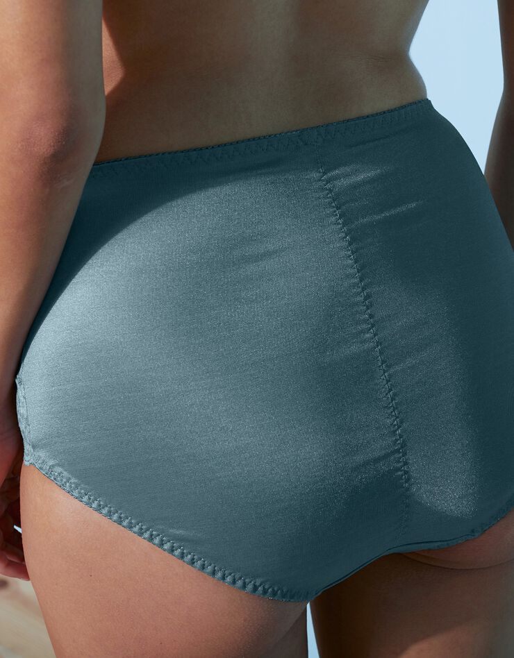 Gainette maille satinée et dentelle Avila - lot de 2 (ardoise + lagon)