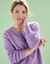 Pull col V, maille anglaise toucher doux (parme)