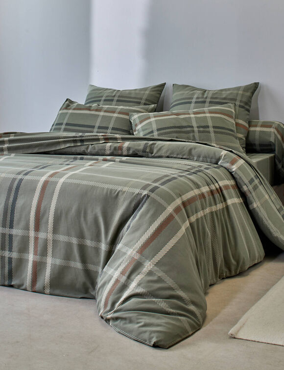 Linge de lit Karl imprim&eacute; &eacute;cossais - flanelle 150 g/cm&sup2; (vert)