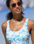 Maillot de bain 1 pièce Linao (turquoise / écru)