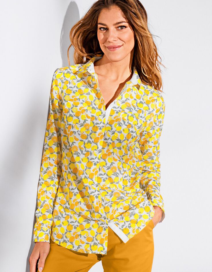 Chemise imprimé citron manches longues (citron) Chemise imprimé citron manches longues (citron)