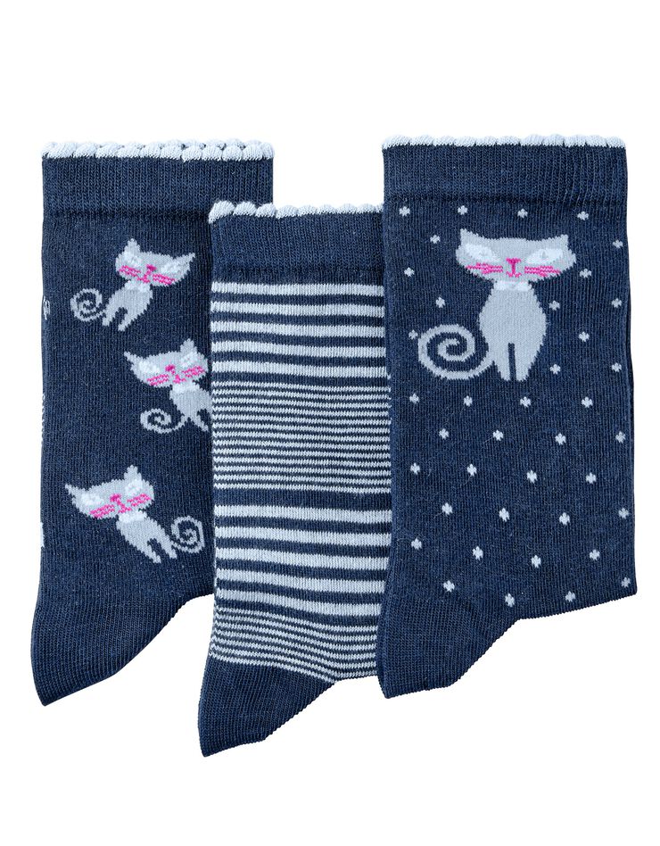 Chaussette fantaisie - lot de 3 paires (bleu) Chaussette fantaisie - lot de 3 paires (bleu)