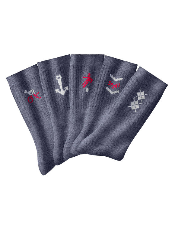 Mi-chaussettes motifs sport - lot de 10 paires (bleu jean)