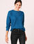 Pull torsadé - maille anglaise (bleu paon)