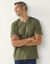 Tee-shirt col V manches courtes (kaki)